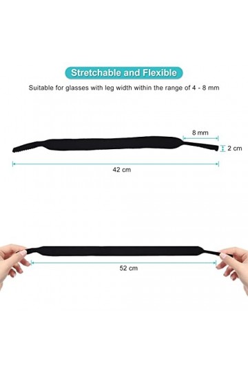MUNEFE Lanière, Sangle De Sport Pour Lunettes, Cordon De Retenue De Sangle De Cou élastique Et Chaîne Pour la Course à Pied, 