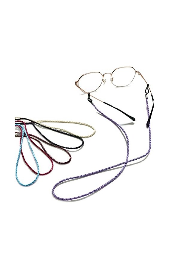 Lot de 6 cordons de fixation pour lunettes, chaînes de lunettes et cordon, unisexe, multicolore, Small