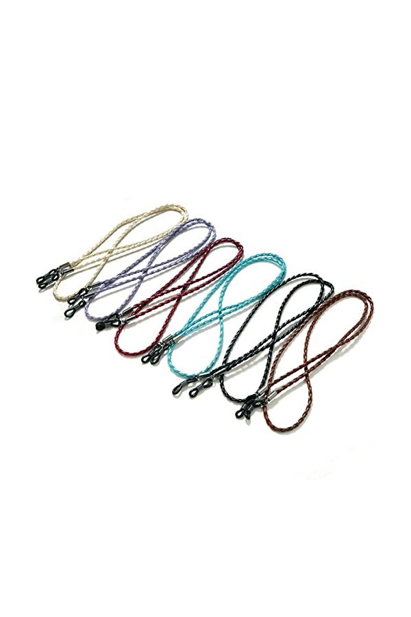 Lot de 6 cordons de fixation pour lunettes, chaînes de lunettes et cordon, unisexe, multicolore, Small