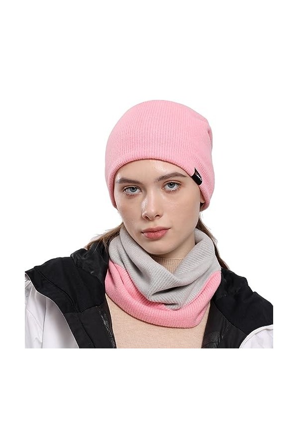 WTACTFUL Bonnet dhiver Ample et écharpe Double Couche Thermique pour Le Cou, Masque Chaud pour Homme et Femme, Ski, Snowboar
