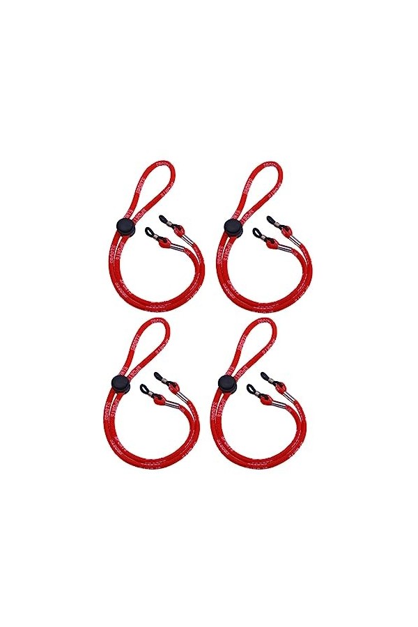 Housoutil 4 Pièces Accessoires De Sport Accessoires De Lunettes Lanière Réglable Rouge Lunettes De Sport Corde Ceinture Anti-