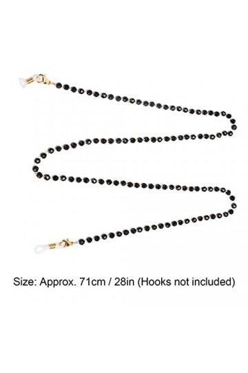 Tissting Lanière de Chaîne de Lunettes, Perles de Strass Acryliques Noires élégantes élégantes avec Le Fermoir de Homard pour