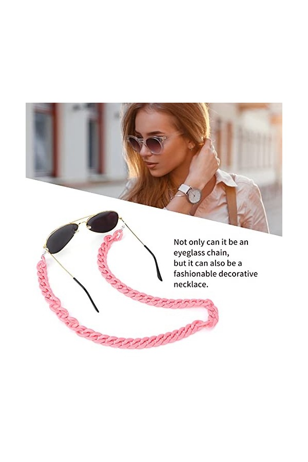 Sangle de lunettes, chaîne de lunettes de mode en acrylique antidérapante pour lextérieur