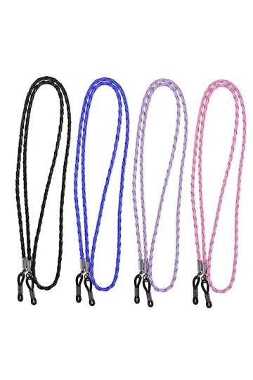 OSALADI 4 Pièces Lunettes De Soleil Noir Violet Lanière Noir Lunettes Collier De Lunettes De Soleil Porte-Lunettes Sangle Cor