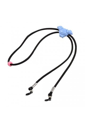 Ruilogod Cordon réglable de cou en nylon élastique Noir Longe Lunettes Retenue