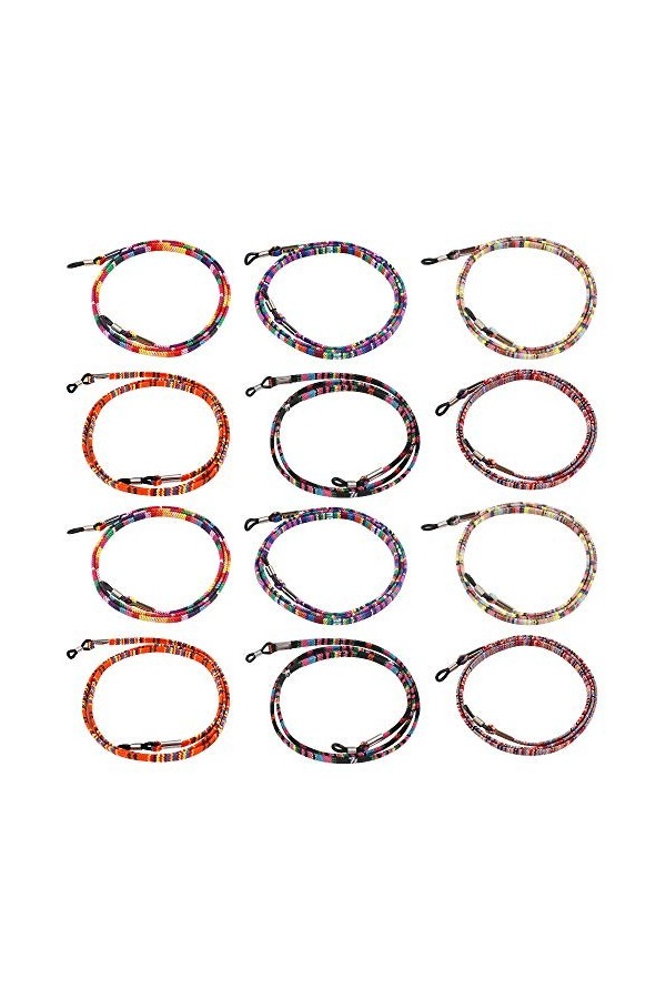 Dadabig 12Pcs Chaine de Lunettes Femme, Chaine de Lunettes Cordon Lunettes Cordon de Lunettes Chaîne Cordon Lunette Cordon Co