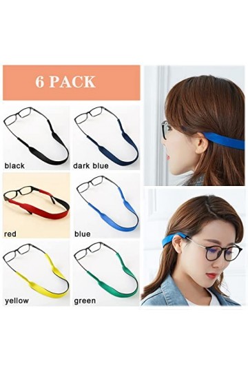 NITAIUN 6 Pièces Cordon Lunettes, Sangle de Lunettes Porte Lunettes Chaînes Cordons à Lunettes pour Lunettes de Sport Lunette