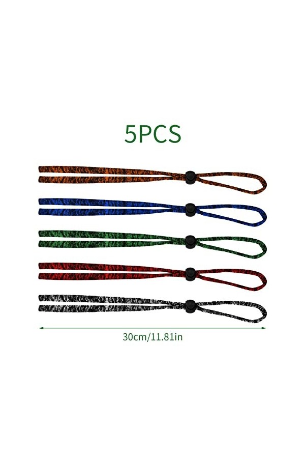 Laughhe 5 Pièces Cordons Lunettes, Réglable Cordon Lunette Femme Cordons de Lunettes de Sport Lunettes de Soleil Retenue, Cha