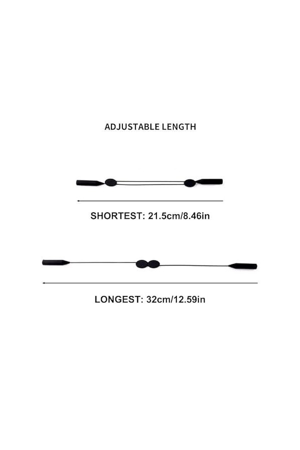 Cordons à Lunettes, 2 Pièces Retenue de Lunettes Réglables Cordon Sport pour Lunette Sangle de Lunettes Universelle Ceinture 