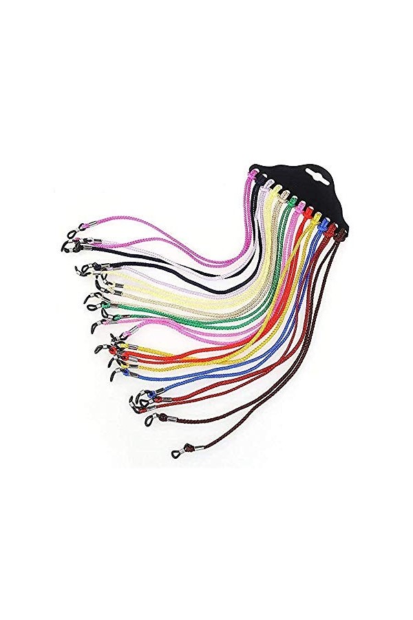 Meet-shop Chaîne de Lunettes,Cordons de Lunettes 12 PCS Reglable Sangle de Lunettes en Protection de Lunettes