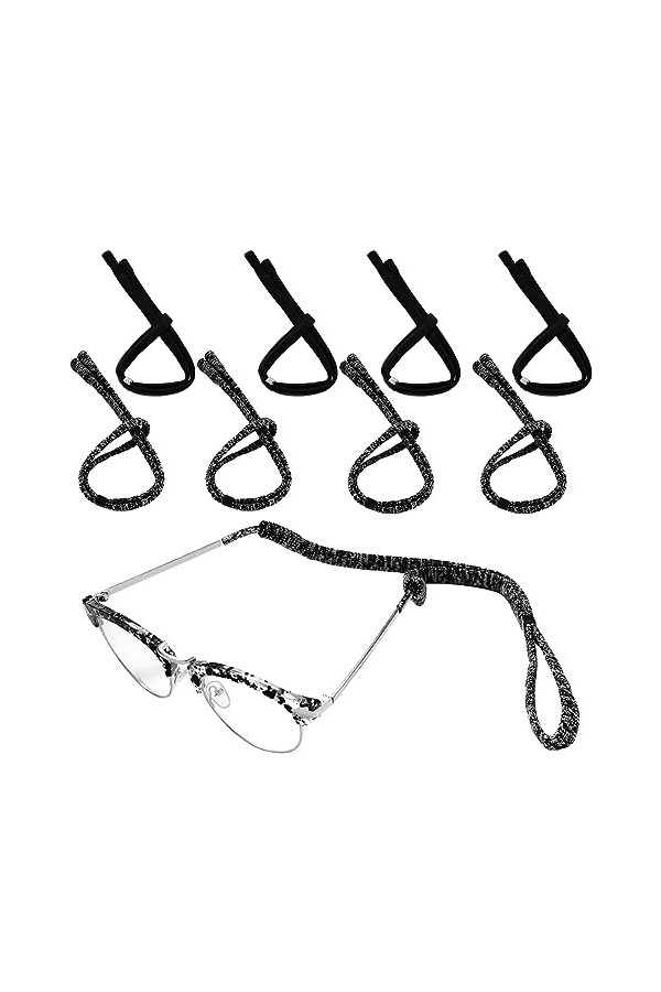 MOVKZACV 8 chaînes de lunettes réglables de 61 cm, cordon antidérapant pour lunettes de soleil et lunettes, cordons à lunette