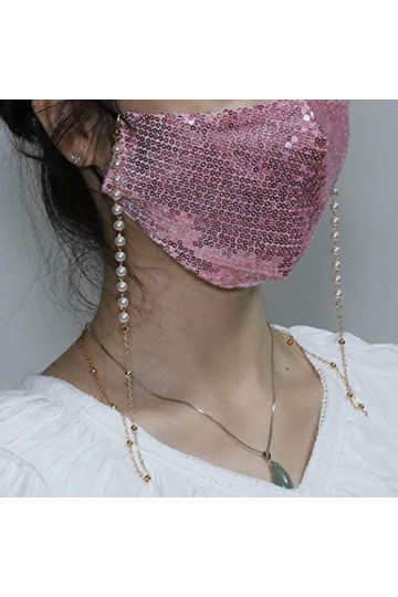 Yienate Chaîne de masque de visage multifonctionnelle avec perles faites à la main - Chaîne à lunettes - Accessoire tendance 
