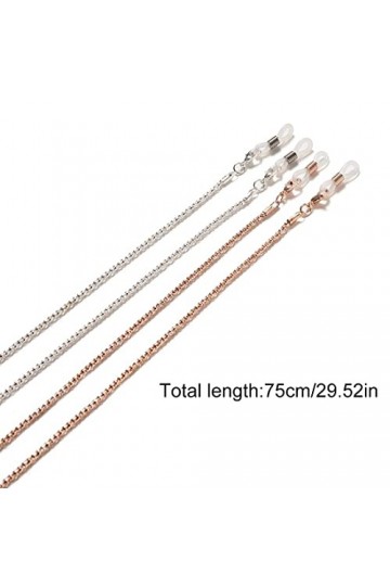 SIOPPKIK 2Pcs Titulaire Chaîne Collier pour Masque, Chaîne de lunettes Métal Porte-lunettes Sangle Extender Chaîne pour Femme