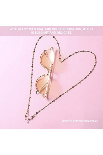 Srliya Chaîne de Cordon de Lunettes pour Femmes, Chaîne de Lunettes élégante, Chaîne de Support de Lunettes Antidérapante en 