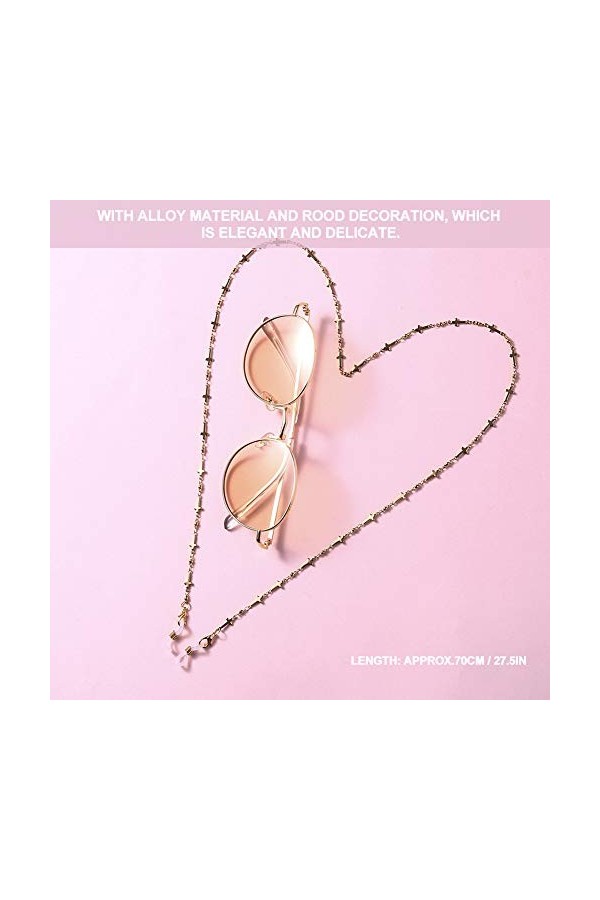 Srliya Chaîne de Cordon de Lunettes pour Femmes, Chaîne de Lunettes élégante, Chaîne de Support de Lunettes Antidérapante en 