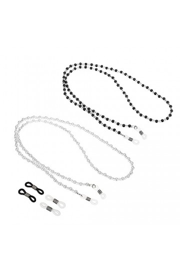 PATIKIL Lunettes Chaînes pour Femmes, 2Pcs Élégant Lunettes Chaîne Lunettes Soleil Courroie Lunettes Perlé Corde Supports pou