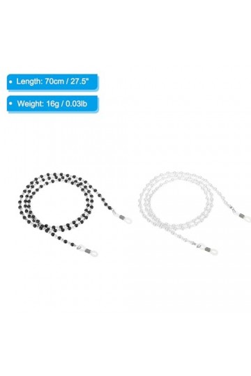 PATIKIL Lunettes Chaînes pour Femmes, 2Pcs Élégant Lunettes Chaîne Lunettes Soleil Courroie Lunettes Perlé Corde Supports pou