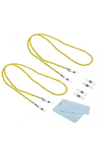 PATIKIL Lunettes Chaînes pour Femmes, 2Pcs Élégant Lunettes Chaîne Lunettes Soleil Courroie Lunettes Perlé Corde Supports pou