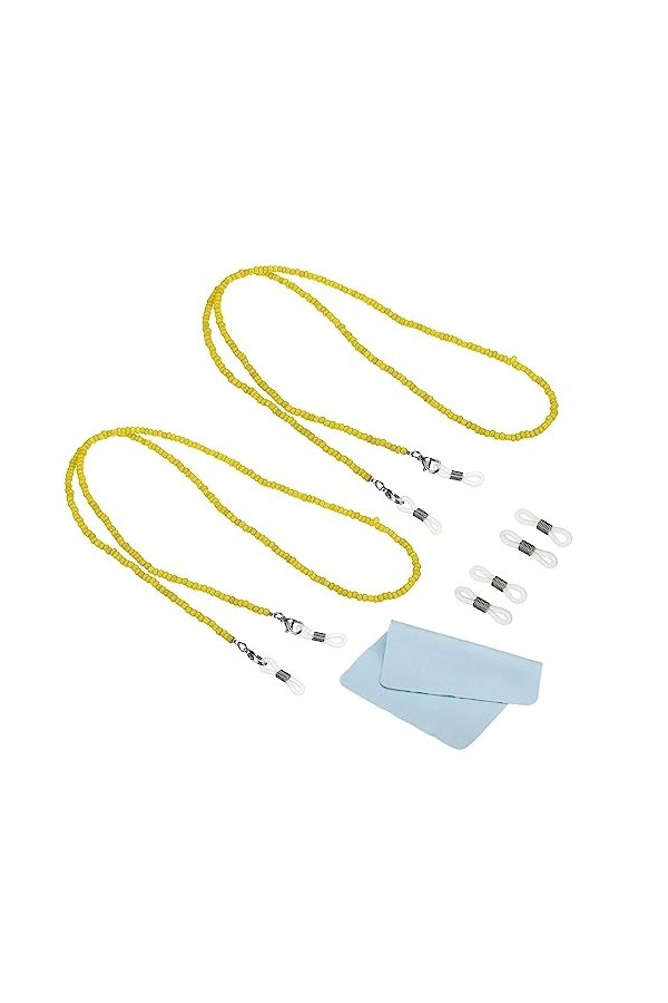 PATIKIL Lunettes Chaînes pour Femmes, 2Pcs Élégant Lunettes Chaîne Lunettes Soleil Courroie Lunettes Perlé Corde Supports pou