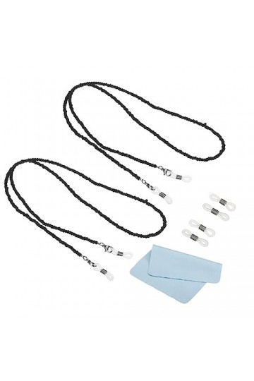 PATIKIL Lunettes Chaînes pour Femmes, 2Pcs Élégant Lunettes Chaîne Lunettes Soleil Courroie Lunettes Perlé Corde Supports pou