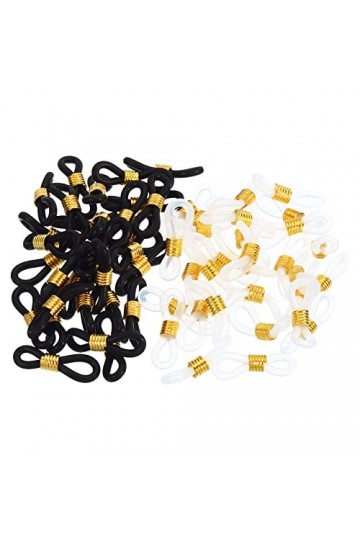 PATIKIL Lunettes Chaîne Connecteur Retenue, 60 Paquet Réglable Anti Glissante Silicone Caoutchouc Sangle Support Chaîne Termi