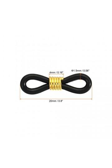 PATIKIL Lunettes Chaîne Connecteur Retenue, 60 Paquet Réglable Anti Glissante Silicone Caoutchouc Sangle Support Chaîne Termi