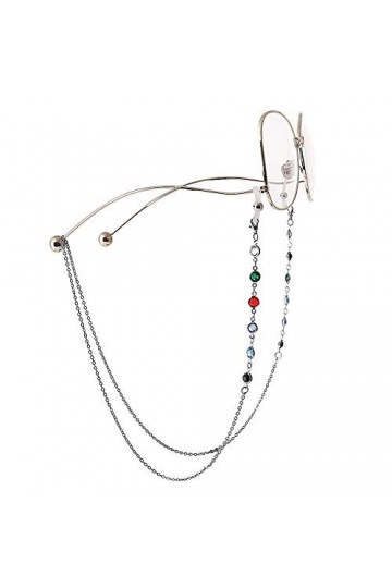AILOS Chaîne de lunettes pour femme - Chaîne de lunettes - Mode - Avec pierres précieuses - Pour lunettes de lecture