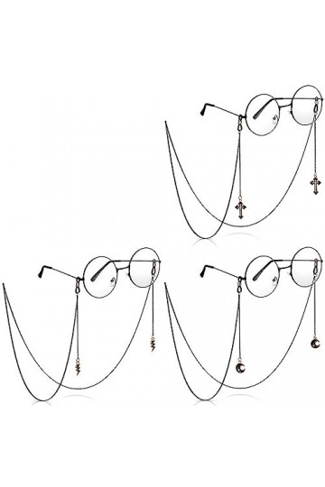 Homeriy Chaîne de lunettes anti-perte pour homme et femme, Croix, 1