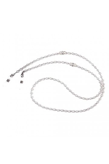 Élégante chaîne de lunettes en fausses perles avec extrémités en silicone | 66 cm de long | Acrylique et silicone | Couleur b