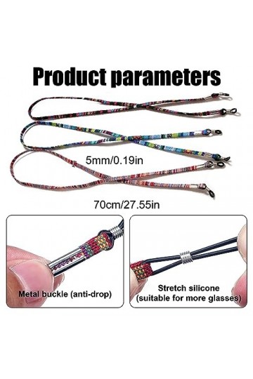 Tadipri 7 Pièces Cordon Lunettes Réglable Corde À Lunettes Chaîne De Lunettes, Sangle Corde Retenue À Lunettes De Lecture Pou