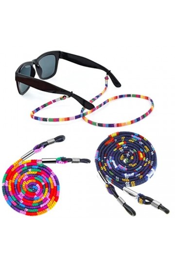 WEIESCIE Cordon Lunettes,2 pcs Chaîne Cordon Lunette Porte Lunettes Corde de Lunettes Réglable Universel，pour Hommes, Femmes 