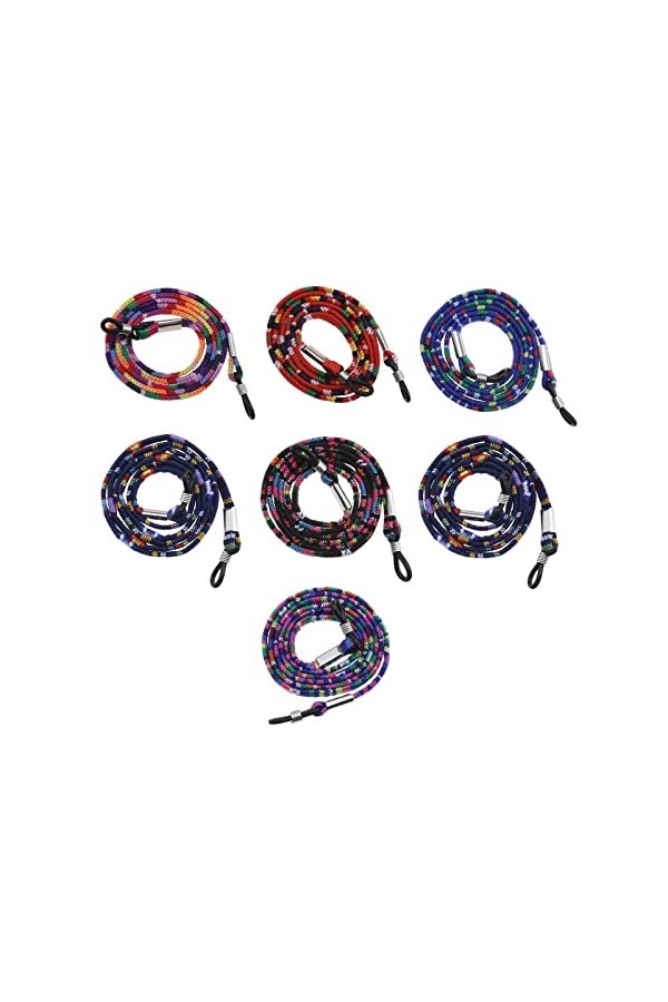 ECSiNG 7pcs Porte-lunettes Sangle Antidérapant Lunettes Cordon Coloré Lanière Lunettes de Soleil Retenue pour Femmes Hommes