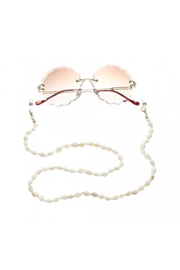 Bramian Blanc Petite Conque Lunettes Chaîne Lunettes de Soleil Lunettes Antidérapantes Corde Longe Accessoires pour Femme et 