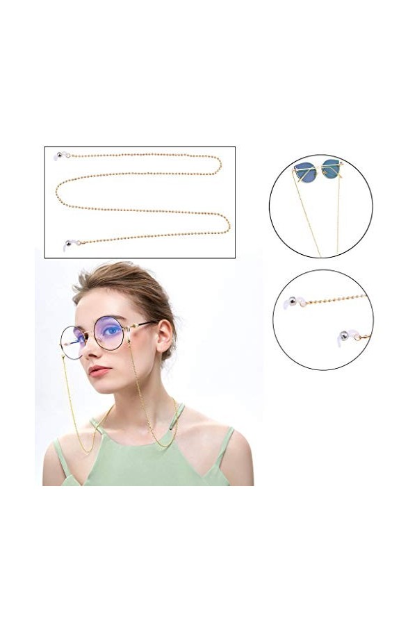 Chaîne de mode féminine pendentif lunettes de soleil perle lunettes lunettes de lecture chaîne bijoux outils Fournitures Coll