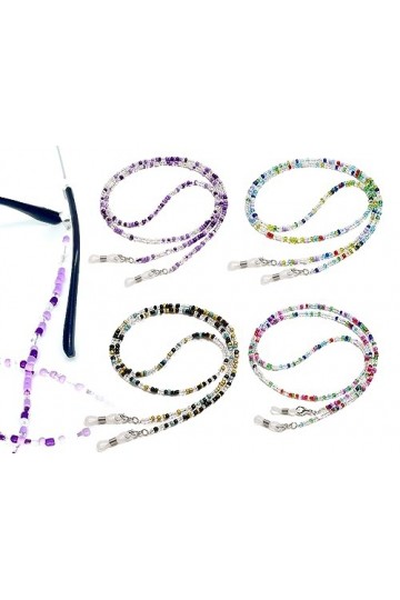 ZoeTekway Lot de 4 Chaînes à lunettes pour femmes, Collier de lunettes de lecture, Chaîne de masque pour femmes et hommes, Po