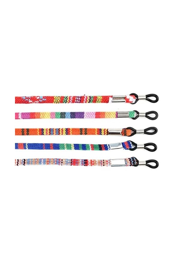 Lot de 12 cordons de lunettes réglables en cuir synthétique multicolore - Pour lunettes de soleil de sport - Unisexe - Pour a