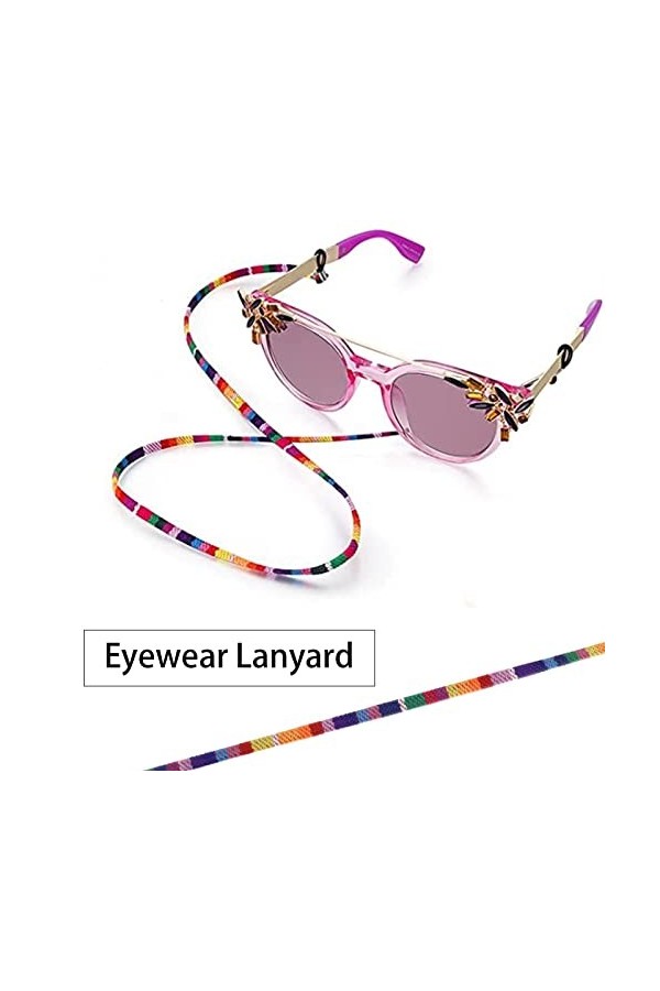 ECSiNG Lot de 7 cordons antidérapants colorés pour lunettes de soleil - 7 styles