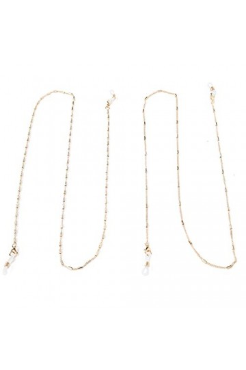 Tissting 2 Pièces Chaîne de Lunettes en Métal, Porte-chaîne de Lunettes Anti-dérapant Support de Chaîne Lunettes de Soleil Su