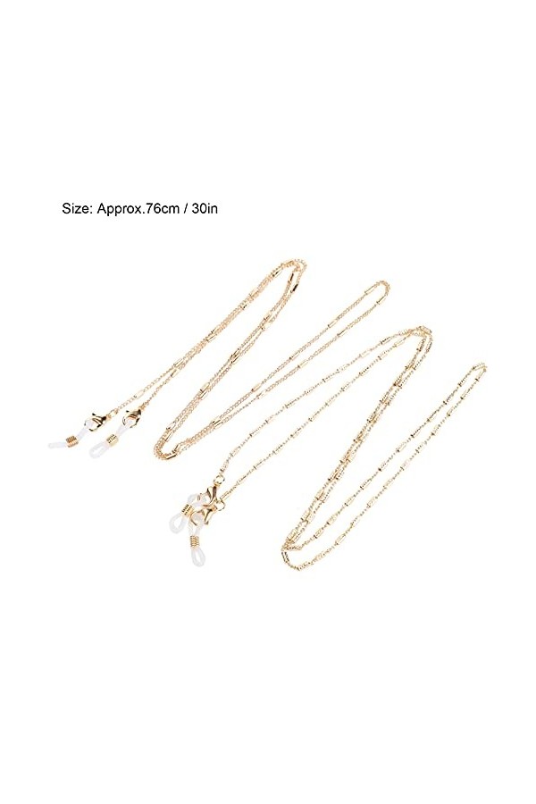 Tissting 2 Pièces Chaîne de Lunettes en Métal, Porte-chaîne de Lunettes Anti-dérapant Support de Chaîne Lunettes de Soleil Su