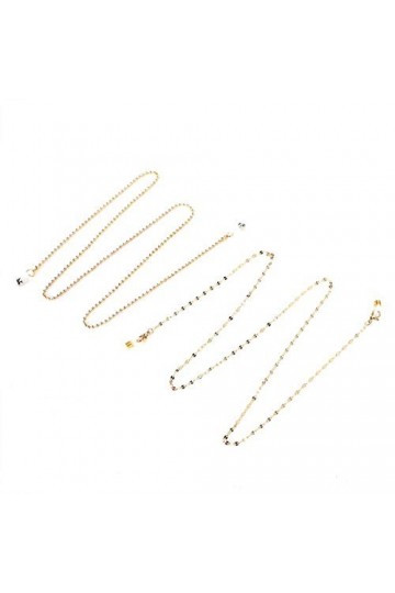 Chaîne de verre en aluminium Chaîne de lunettes de soleil dor, chaîne de verre de 27,6 pouces, pour la mère de femmes