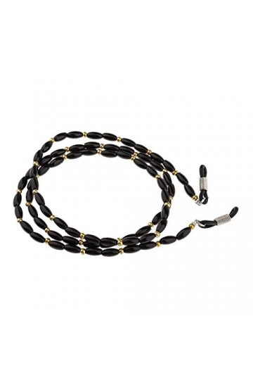 Inzopo Lot de 2 colliers pour lunettes de soleil et lunettes de lecture, Noir+Blanc, taille unique