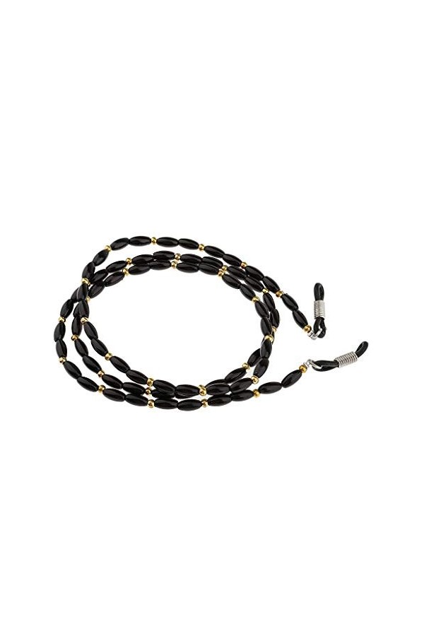Inzopo Lot de 2 colliers pour lunettes de soleil et lunettes de lecture, Noir+Blanc, taille unique