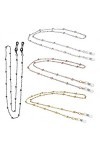CRLLDPM 4 Pcs Chaine Lunette Femme Attache pour Lunettes Chainette de Lunettes Cordon Lunettes Fil Lunettes Ficelle à Lunette