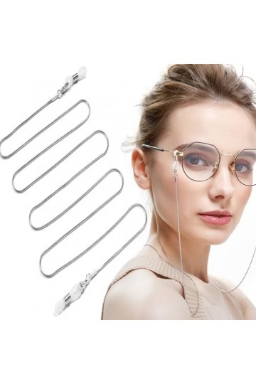 MINGZE Chaîne de lunettes, chaîne de support de lunettes en acier inoxydable Cordon de cou, cordons de lunettes universel sa