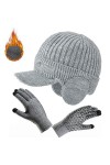 Casquettes Homme Femmes dhiver Ensemble Casquette de Baseball en Tricoté et Gants Tricotés Bonnet Chaud Tricot Chapeau Casqu