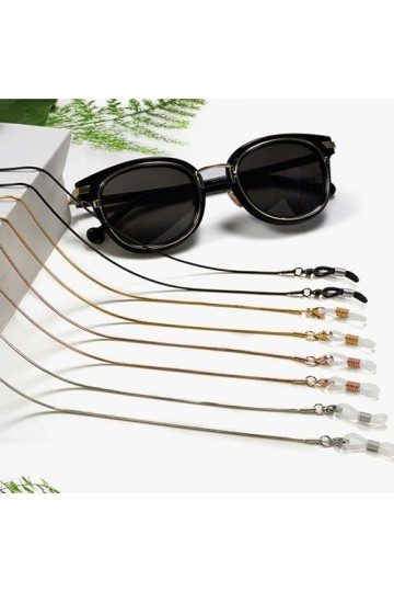 MINGZE Chaîne de lunettes, chaîne de support de lunettes en acier inoxydable Cordon de cou, cordons de lunettes universel sa