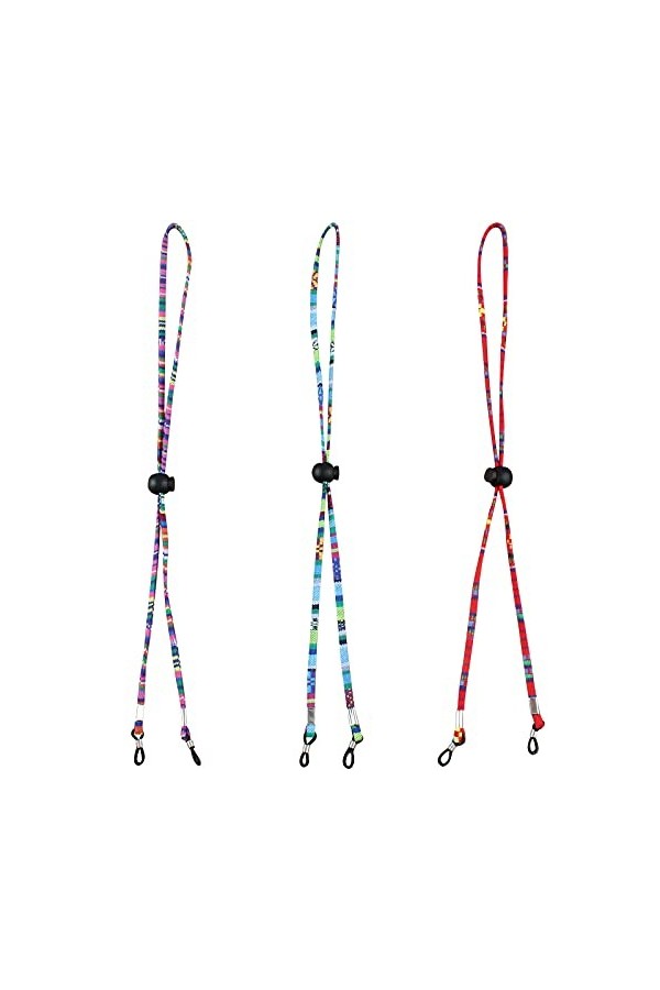 Zeayebsr 3 pièces Cordon Lunettes, Réglable Corde à Lunettes Chaîne de Lunettes Universel Lunettes Sangle,Chaîne Lunettes de 