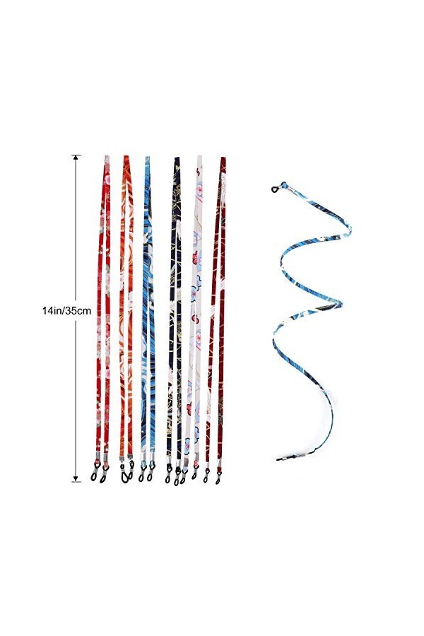 Hifot Cordon Lunettes 6 Pièces, Chaîne Lunettes de Soleil, Japonais Style Sangle Corde Retenue à Lunettes de Lecture pour Fem