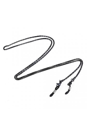 POPETPOP Chaînes De Lunettes Pour Femmes Sangle De Lunettes En Acier Inoxydable Porte-Lunettes Pour Les Yeux Noirs Autour Du 
