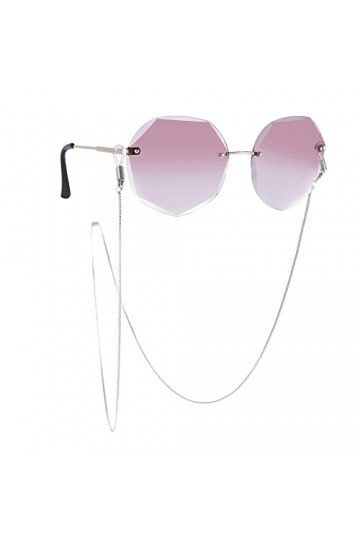 TEAMER Chaîne de lunettes en acier inoxydable avec perles pour lunettes de soleil - Cordon de lunettes de soleil pour femme, 